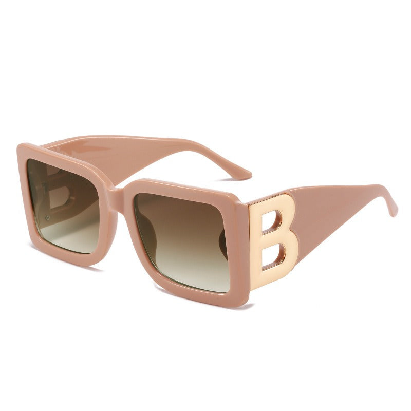 Pre Order:  Large Square Frame B Motif Sunglasses