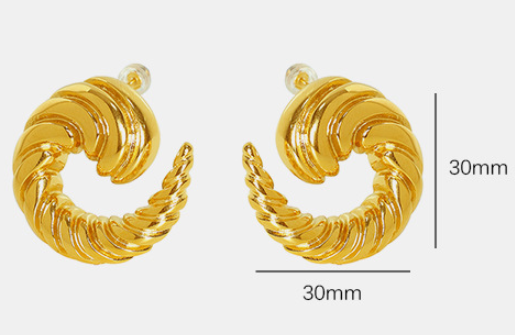 Pre Order:  Spiral Titanium Steel Stud Earrings