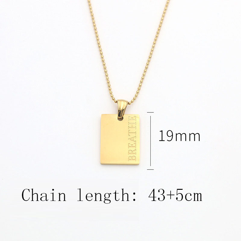 Pre Order:  Square Engraved Pendant Necklace