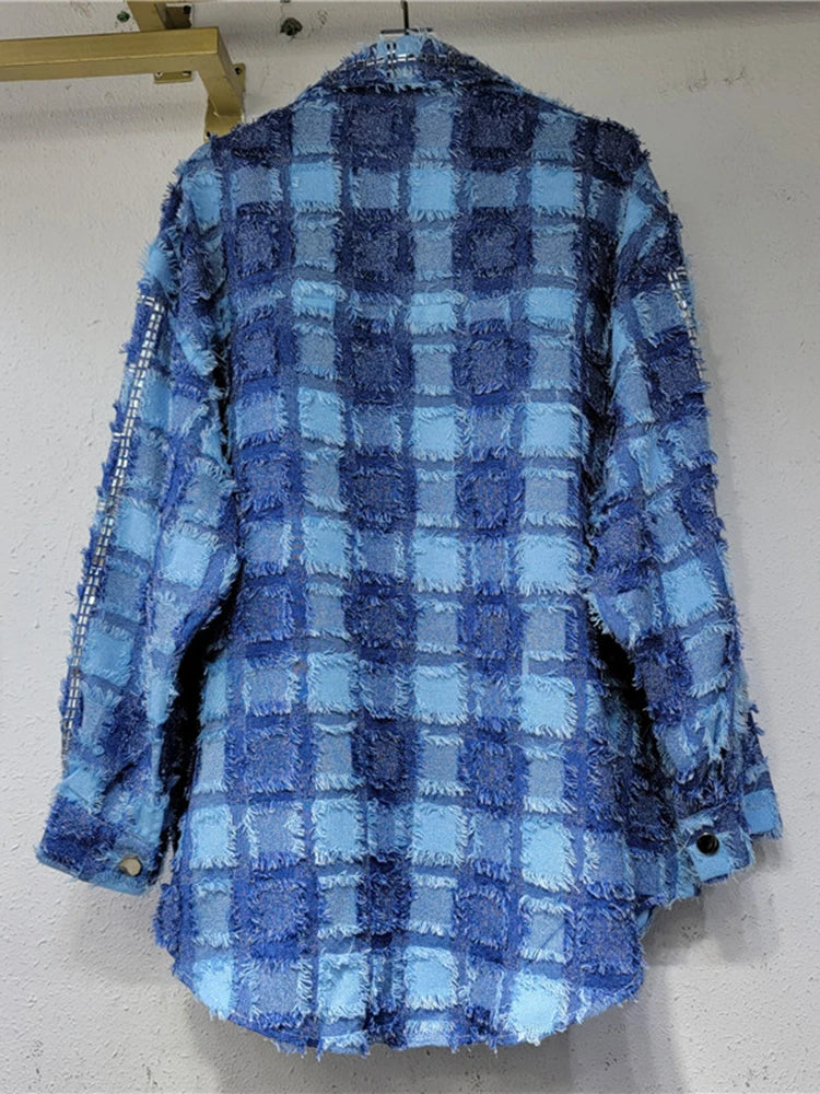 Lattice Plaid Long Sleeves Shirt