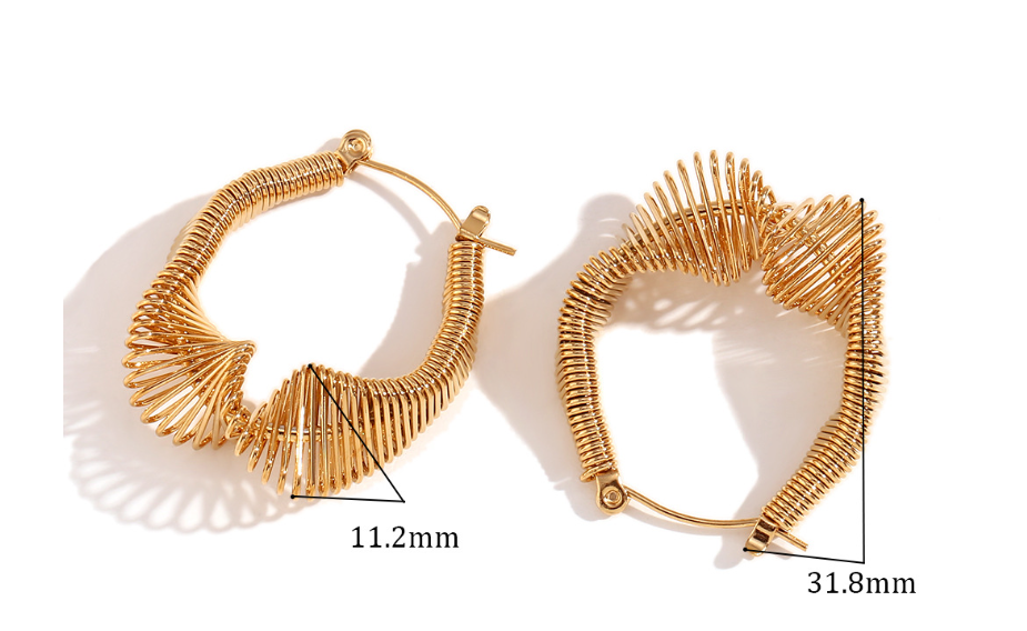 Pre Order:  Twisted Coil Hoop Plated Earrings