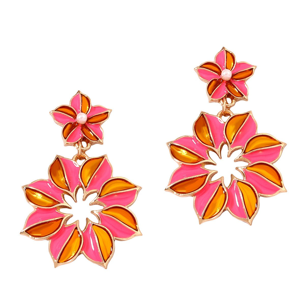 Pre Order:  Retro Exaggerated Flower Earrings