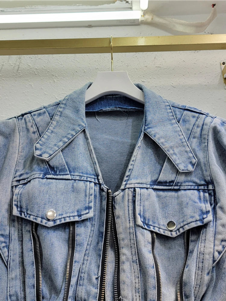 Retro Blue Washed Denim Vest