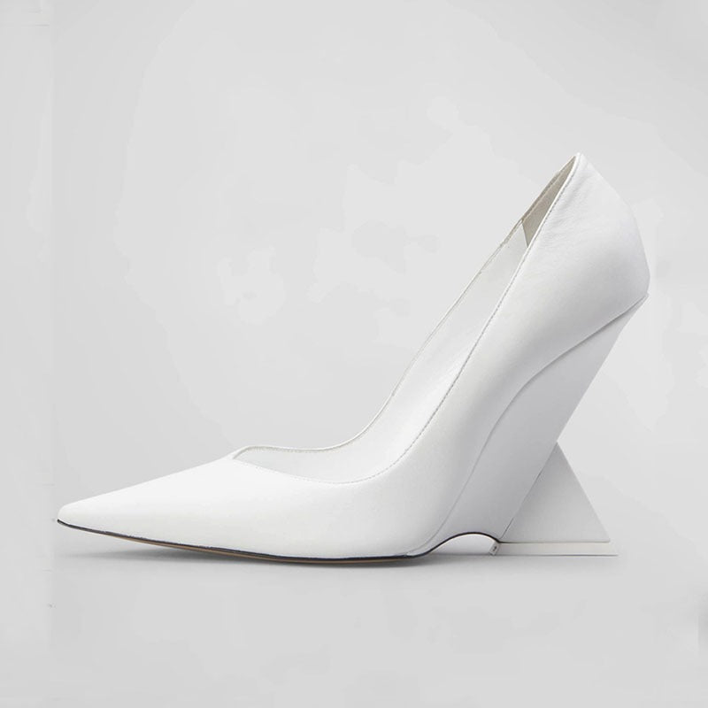 Pre Order:  Pointed Toe Triangular Heels Pumps