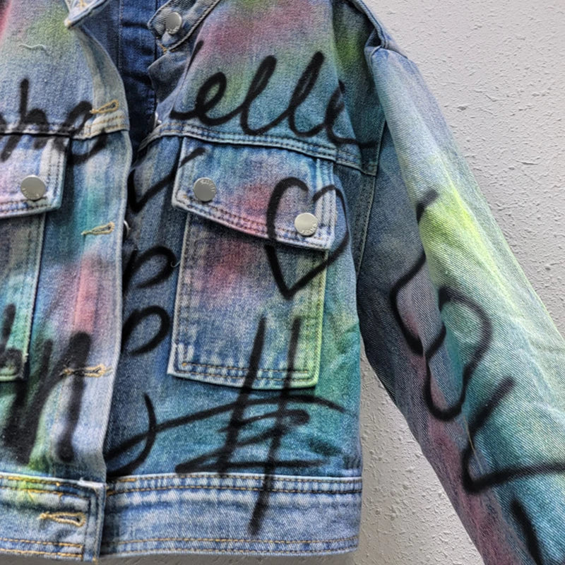 Pre Order:  Graffiti on Denim Short Jacket