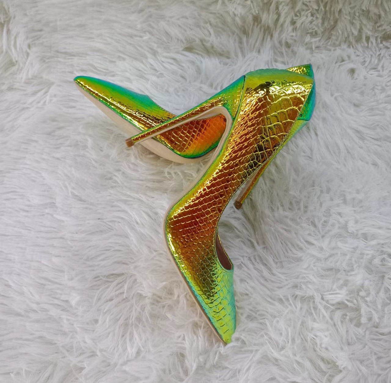 Pre Order:  Iridescent Snake Pattern Stilettos