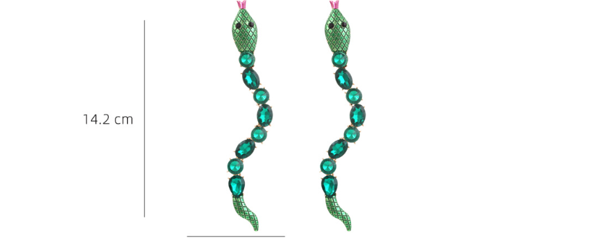 Pre Order:  Alloy Diamond Inlaid Snake Shaped Earrings