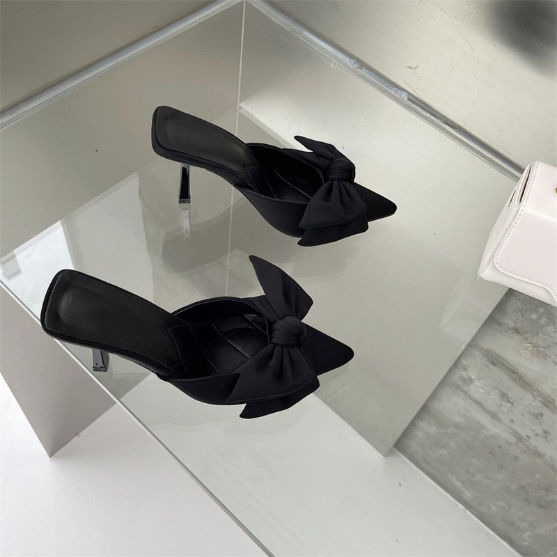 Pre Order:  Butterfly Knot Pointed Toe Mules