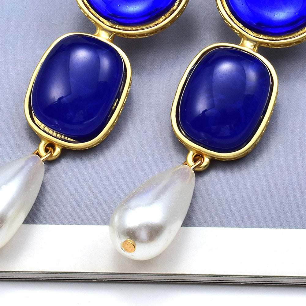 Pre Order:  Colored Resin Faux Pearl Earrings