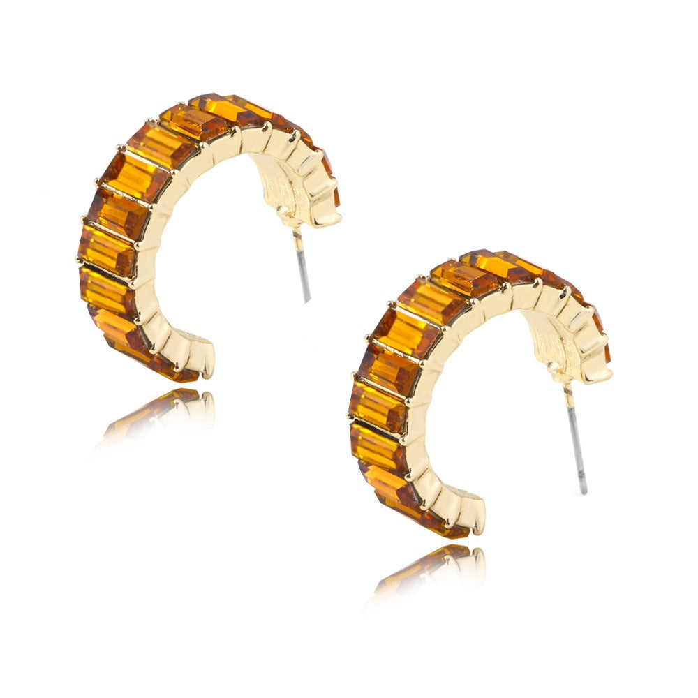 Pre Order:  C-Hoop Colored Glass Earrings