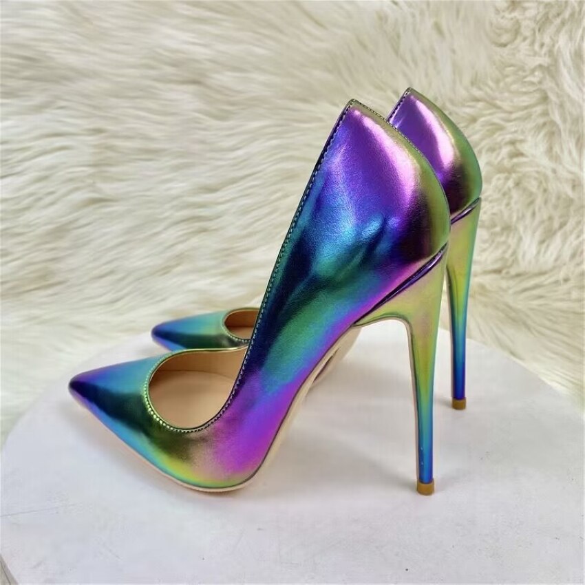 Pre Order:  Purple Pointed-Toe Faux Leather Shoes