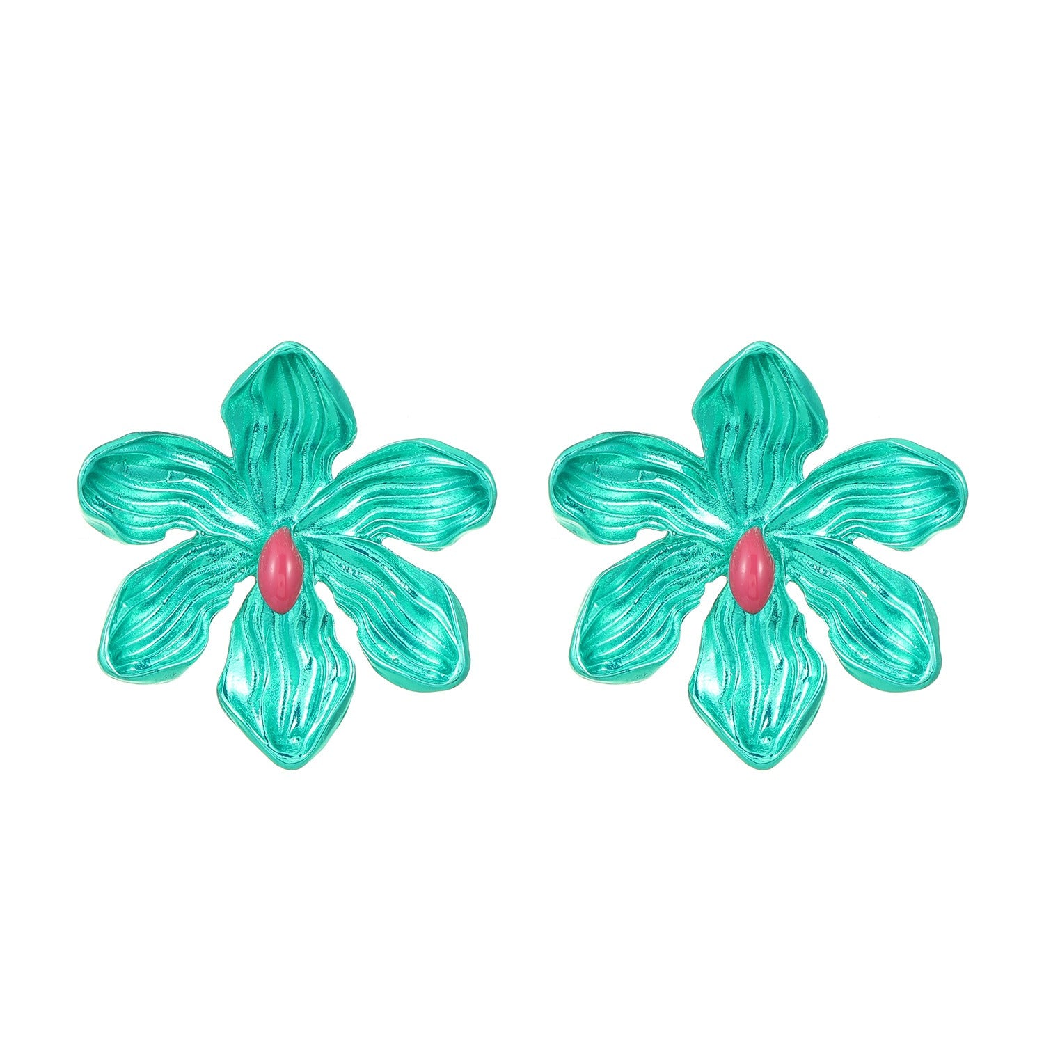 Pre Order:  Exaggerated Colorful Alloy Flower Earrings