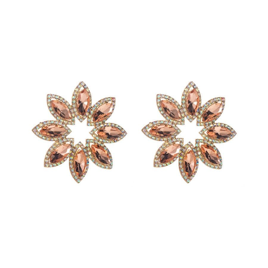 Pre Order:  High-End Diamond Flower Earrings