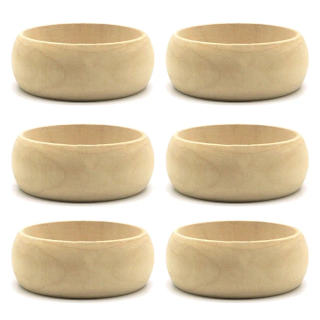 Pre Order:  6 Pieces Blank Wood DIY Painting Bangle Bracelets