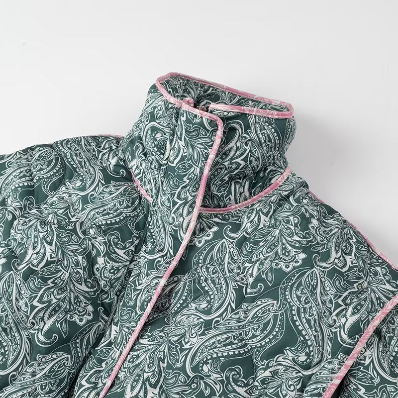 Pre Order:  Paisley Removable Sleeves Zip-Up Jacket