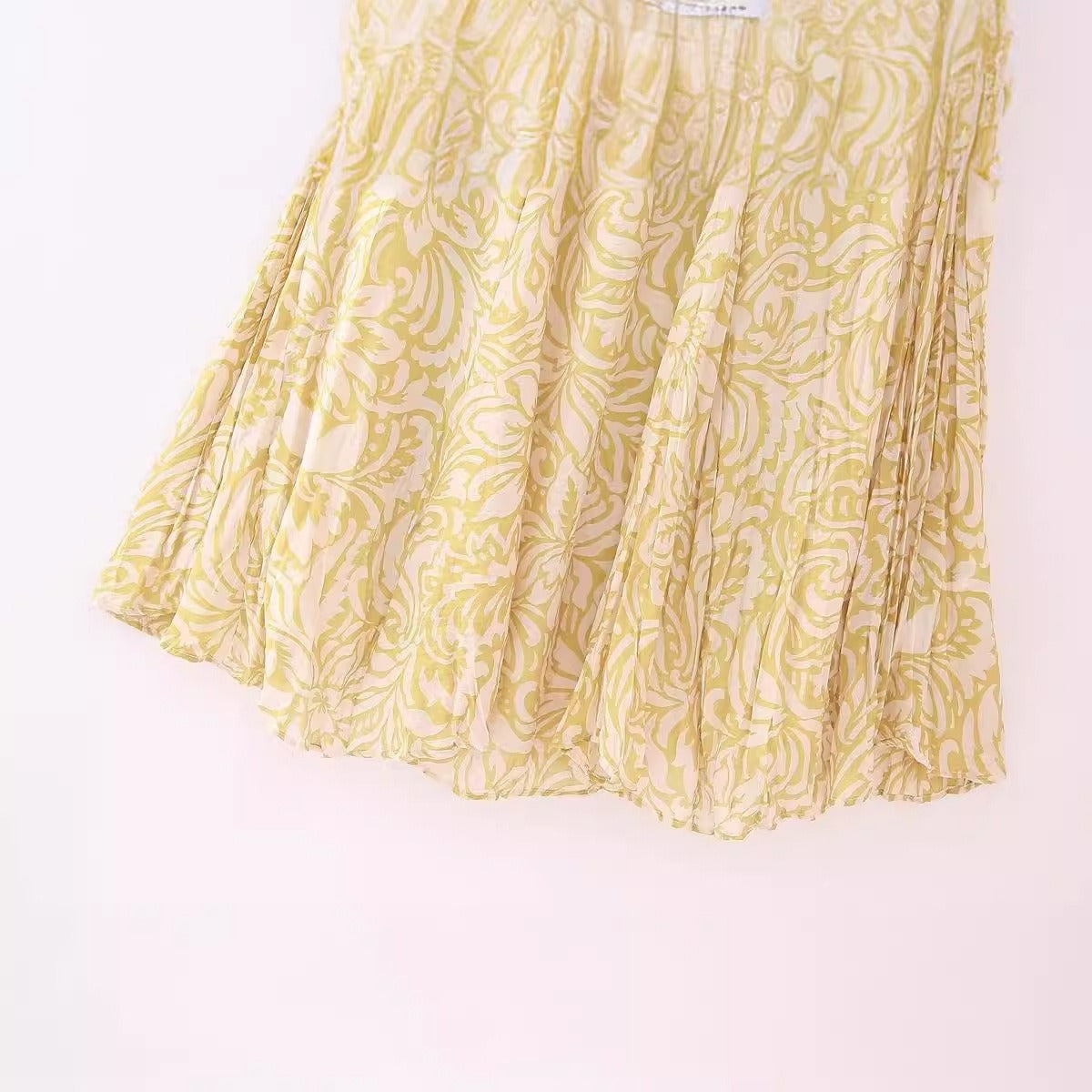 Pre Order:  High Waist Lace Up A-Line Printed Midi Skirt