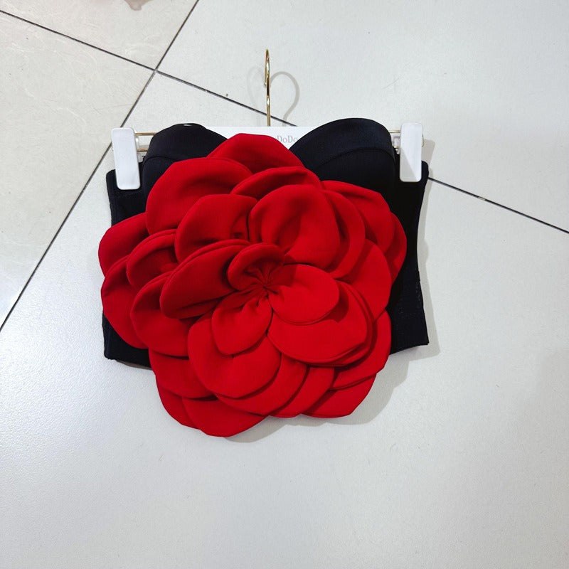 Pre Order: Big Red 3D Flower Corset