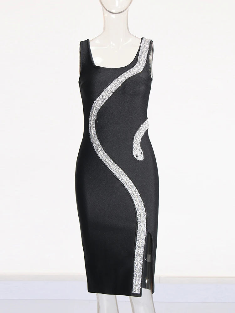 Diamond Snake Slim Fit Camisole Dress