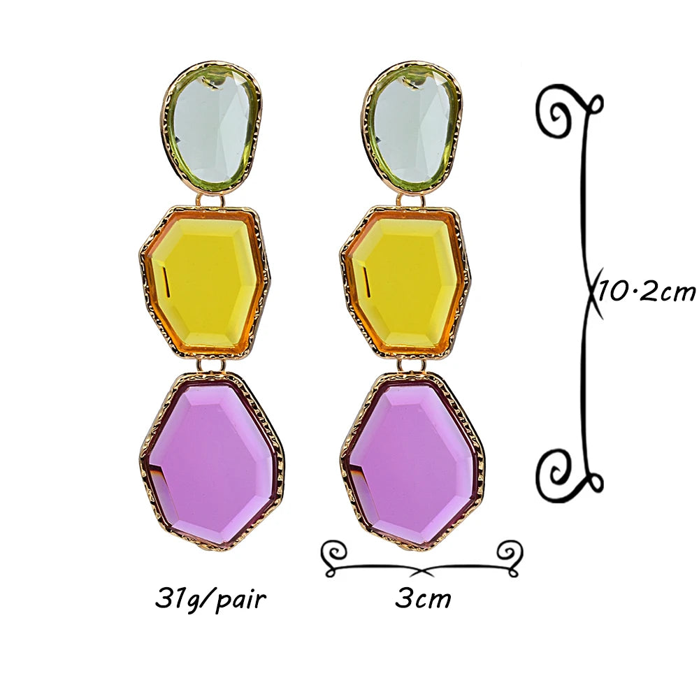 Pre Order:  Clear Colored Resin Dangle Earrings