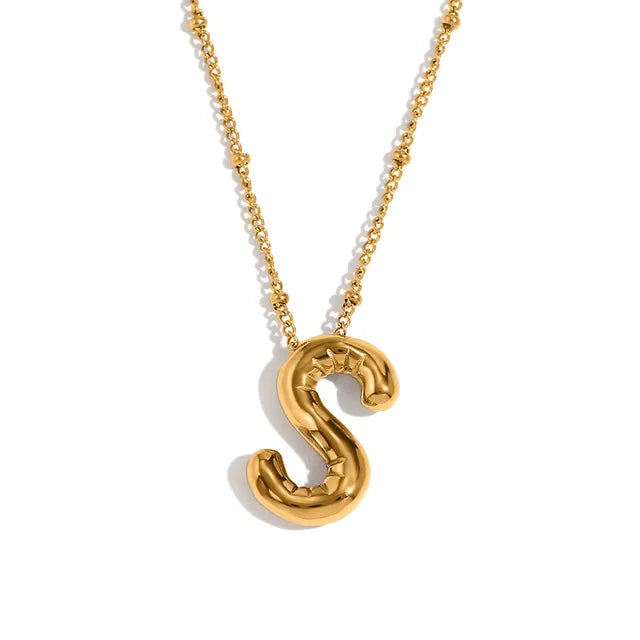 Pre Order:  Alphabet Pendant Plated Necklace