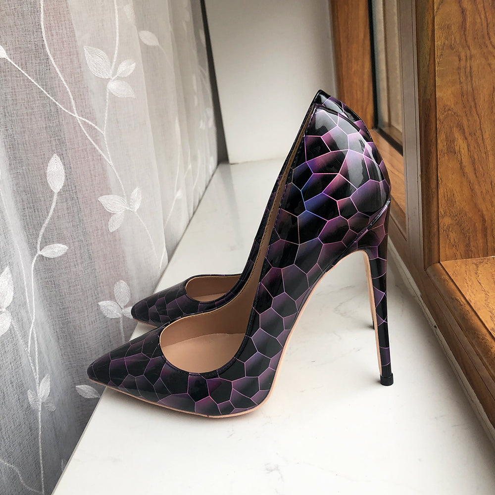 Pre Order:  Stone Pattern Patent Leather Stilettos