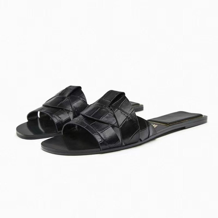 Pre Order:  Casual Cross Band Flat Sandals