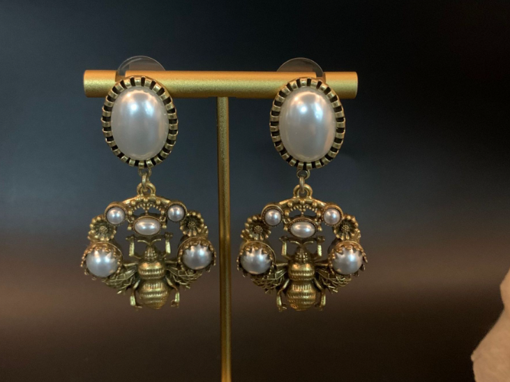 Pre Order:  Elegant Palace Style Bee Earrings