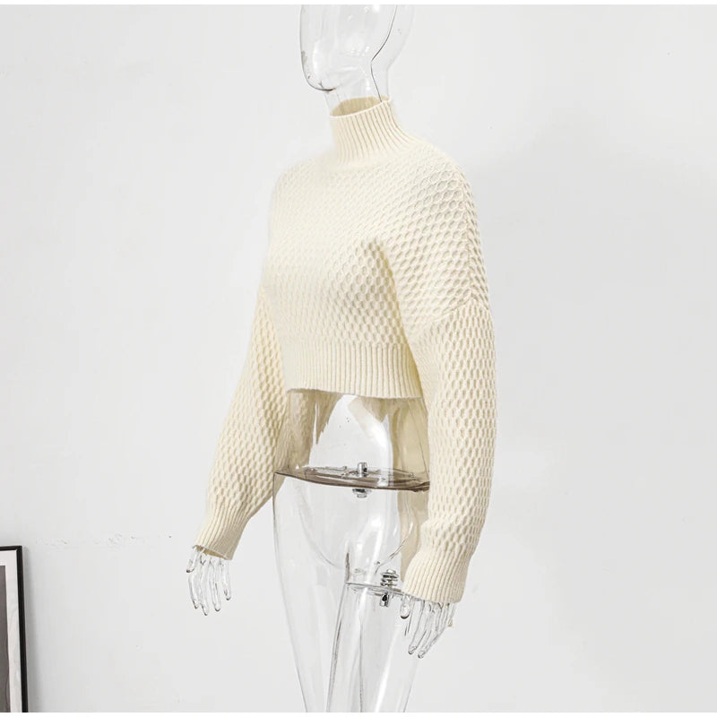 Pre Order:  Honeycomb Knit Cropped Sweater