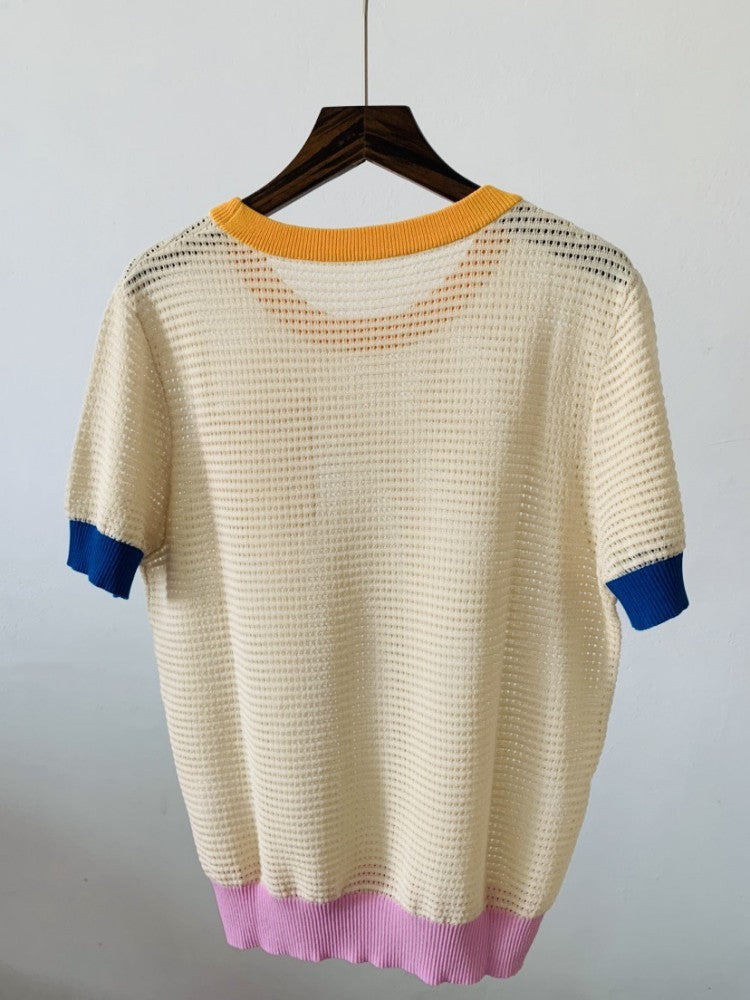 Pre Order:  Knitted Linen Round Neck Top