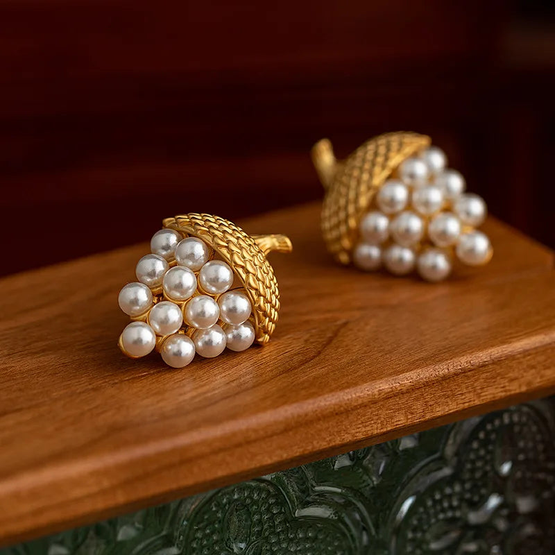 Pre Order:  Pine Nuts Faux Pearl Earring