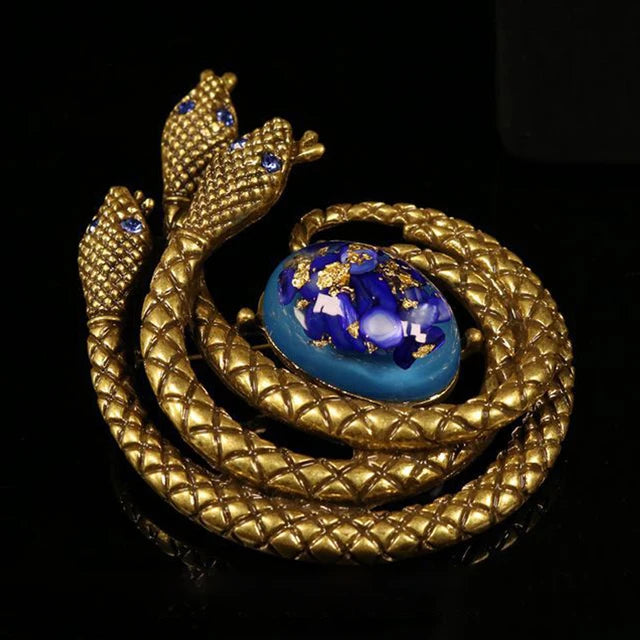 Pre Order:  Vintage Snake and Flower Brooch + Earrings