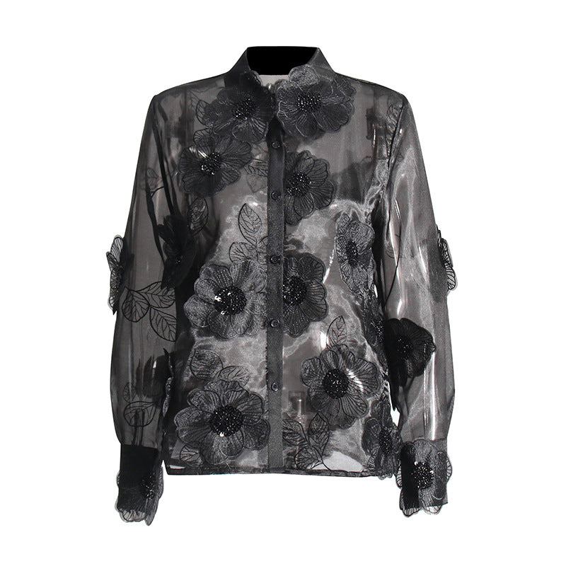 Pre Order:  3D Flowers Organza Blouse