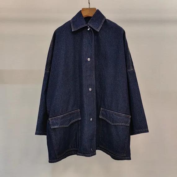 Pre Order:  Large Cotton Drop Shoulder Retro Denim Jacket