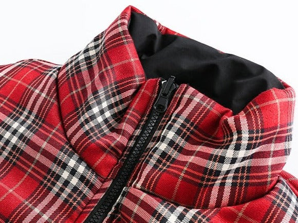 Pre Order:  Plaid Zip-Up Reversible Jacket