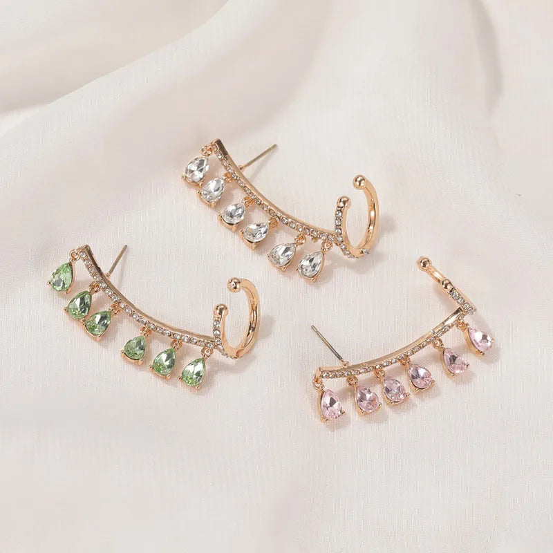 Pre Order:  One Piece Crystal Inlay Stud Earring