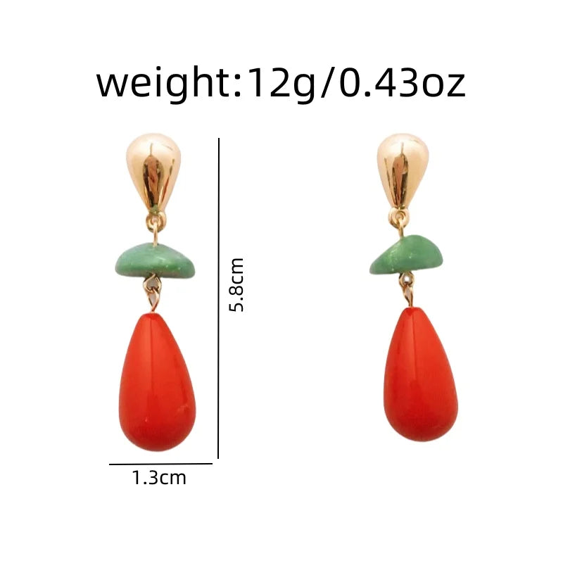 Pre Order:  Colorful Enamel Water Drop Earrings