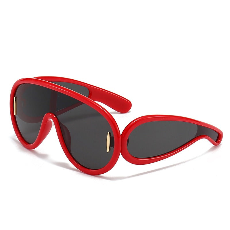 Pre Order:  One-piece Oval Large Frame Sunglasses