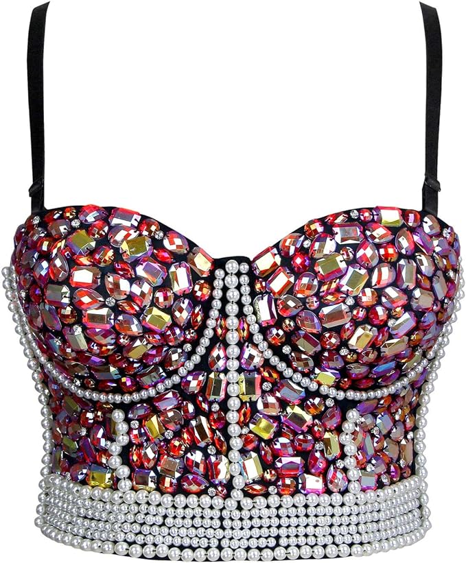 Cropped Beaded Corset Top