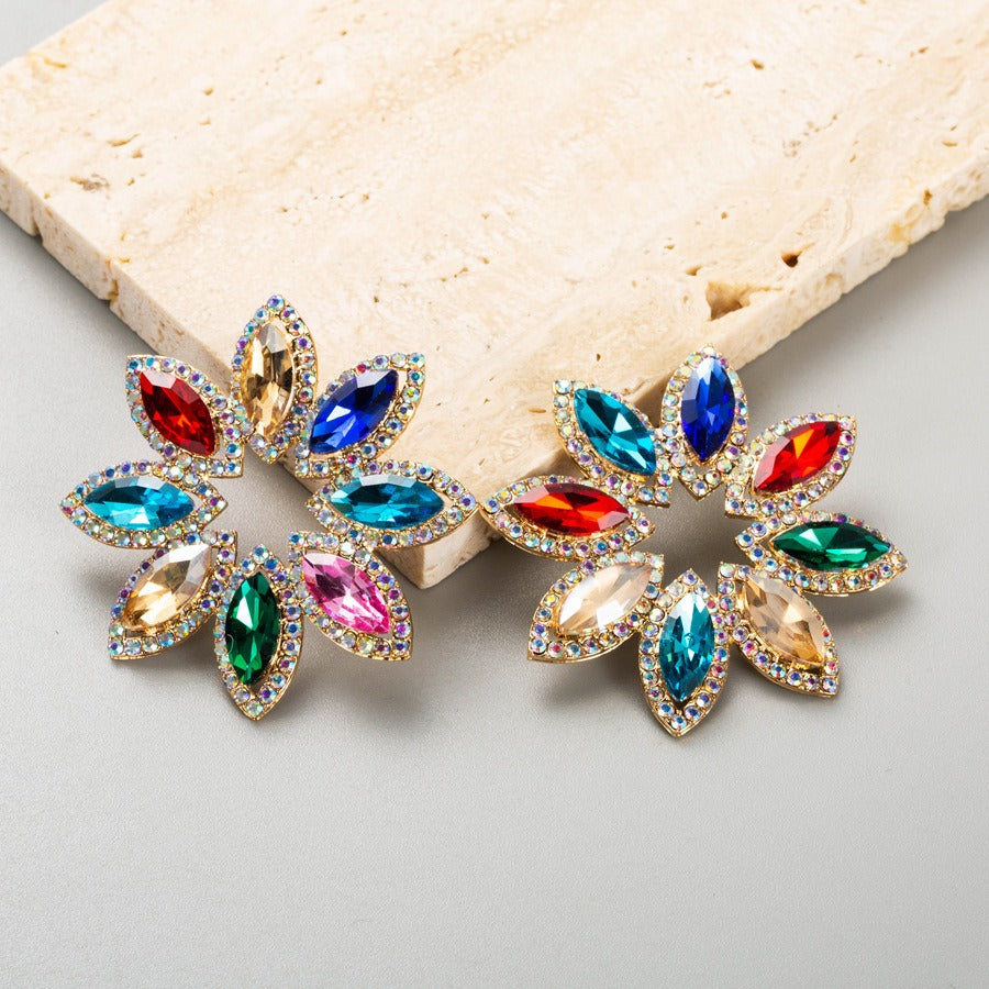 Pre Order:  High-End Diamond Flower Earrings