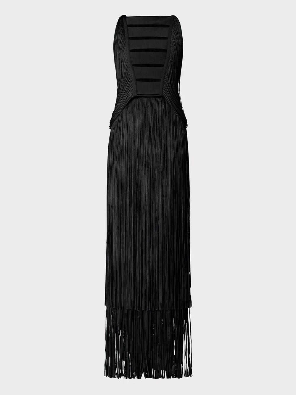 Sleeveless Tassel Bandage Maxi Dress