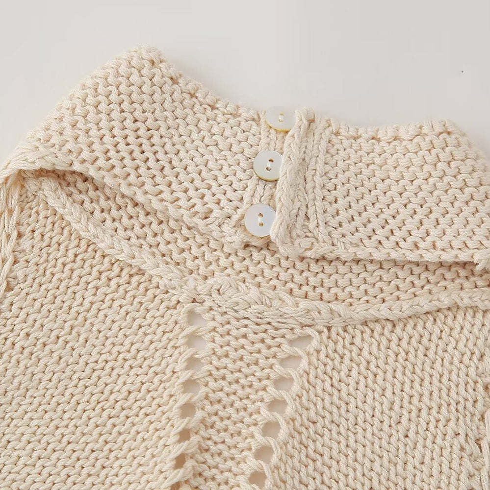 Pre Order: Solid Hollow Knitted Hanging Neck Top