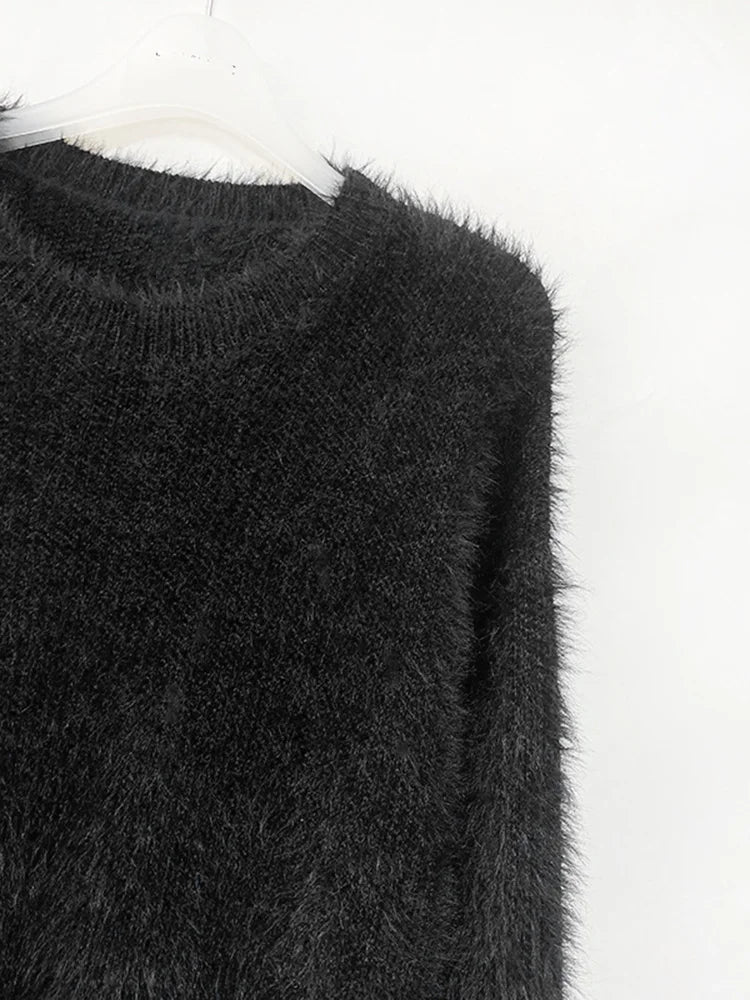 Pre Order:  Crew Neck Knitted Wool Sweater