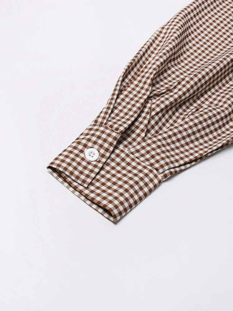 Pre Order:  Brown Plaid Checkered Loose Set