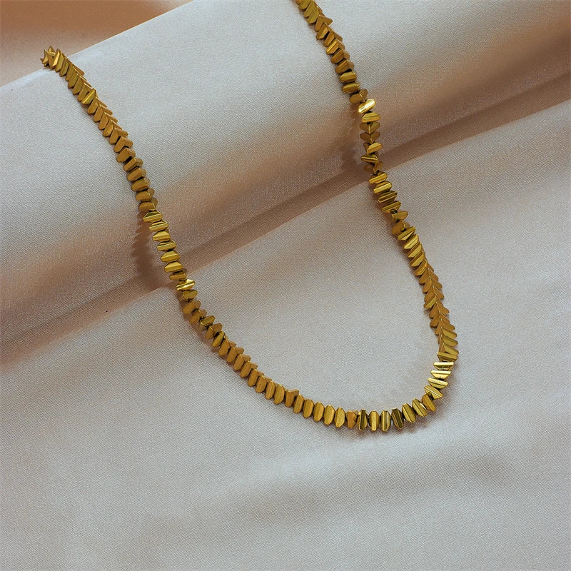 Pre Order:  Beads Strand Gold Plated Necklace