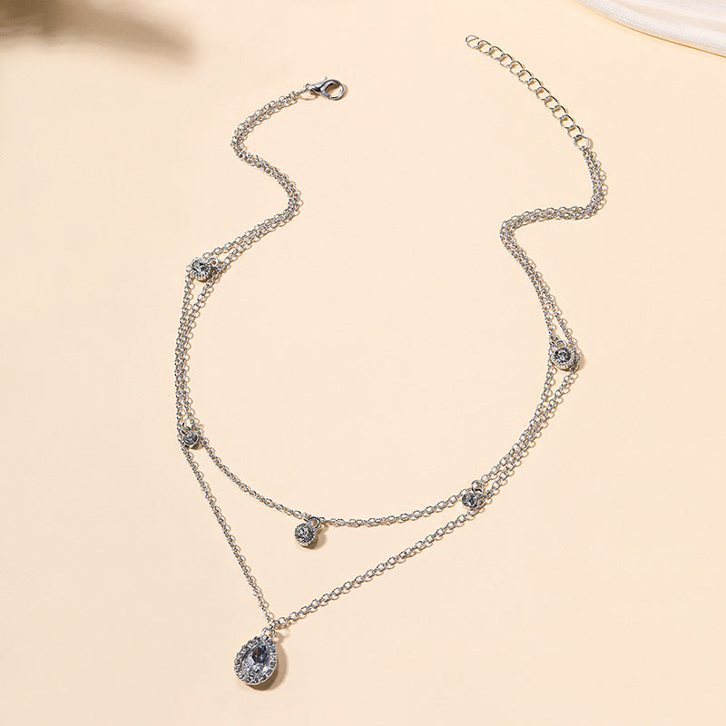 Pre Order:  Water Drop Diamond Clavicle Chain Necklace