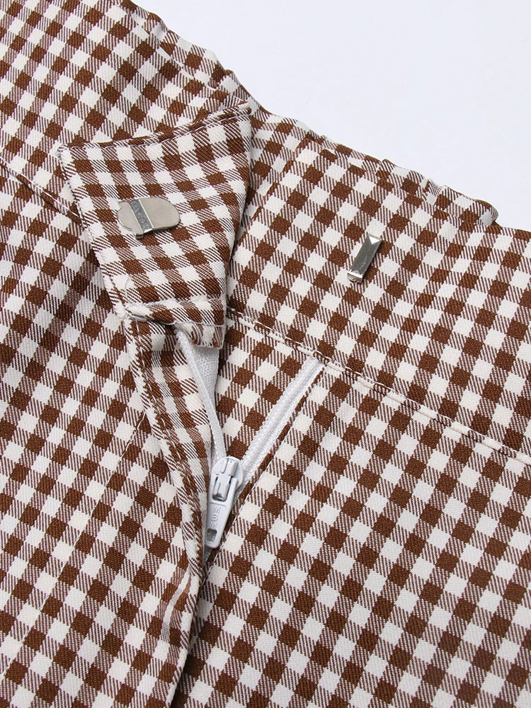 Pre Order:  Brown Plaid Checkered Loose Set