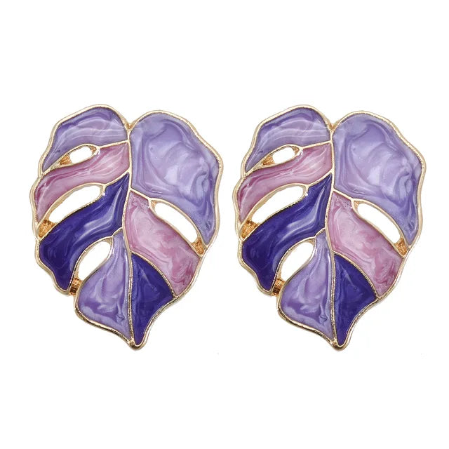 Pre Order:  Monsteras Leaf Metal Earrings