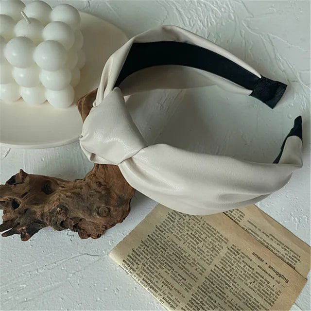 Pre Order:  Top Knot Leather Headband