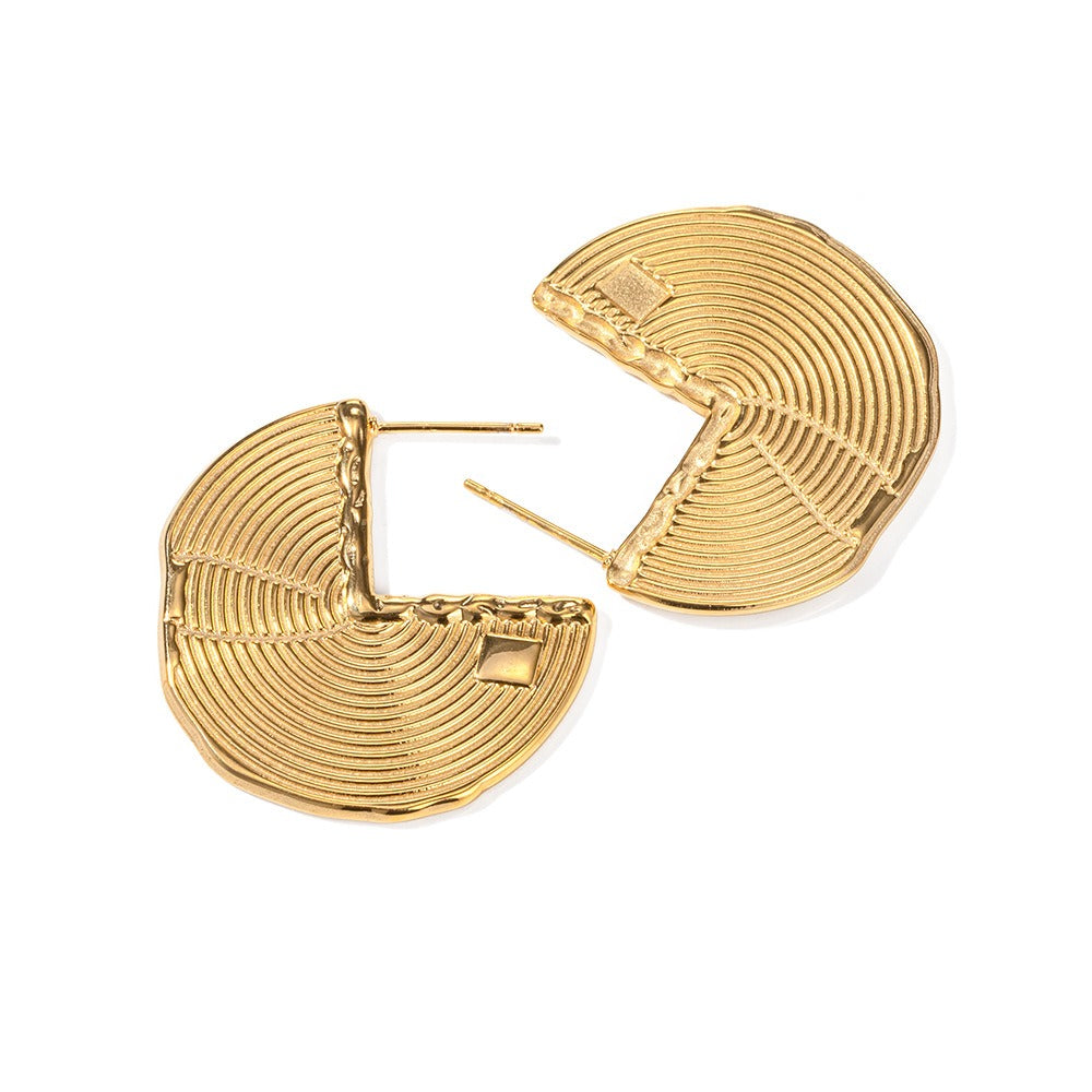 Pre Order:  Ribbed Fan-Shaped Earrings