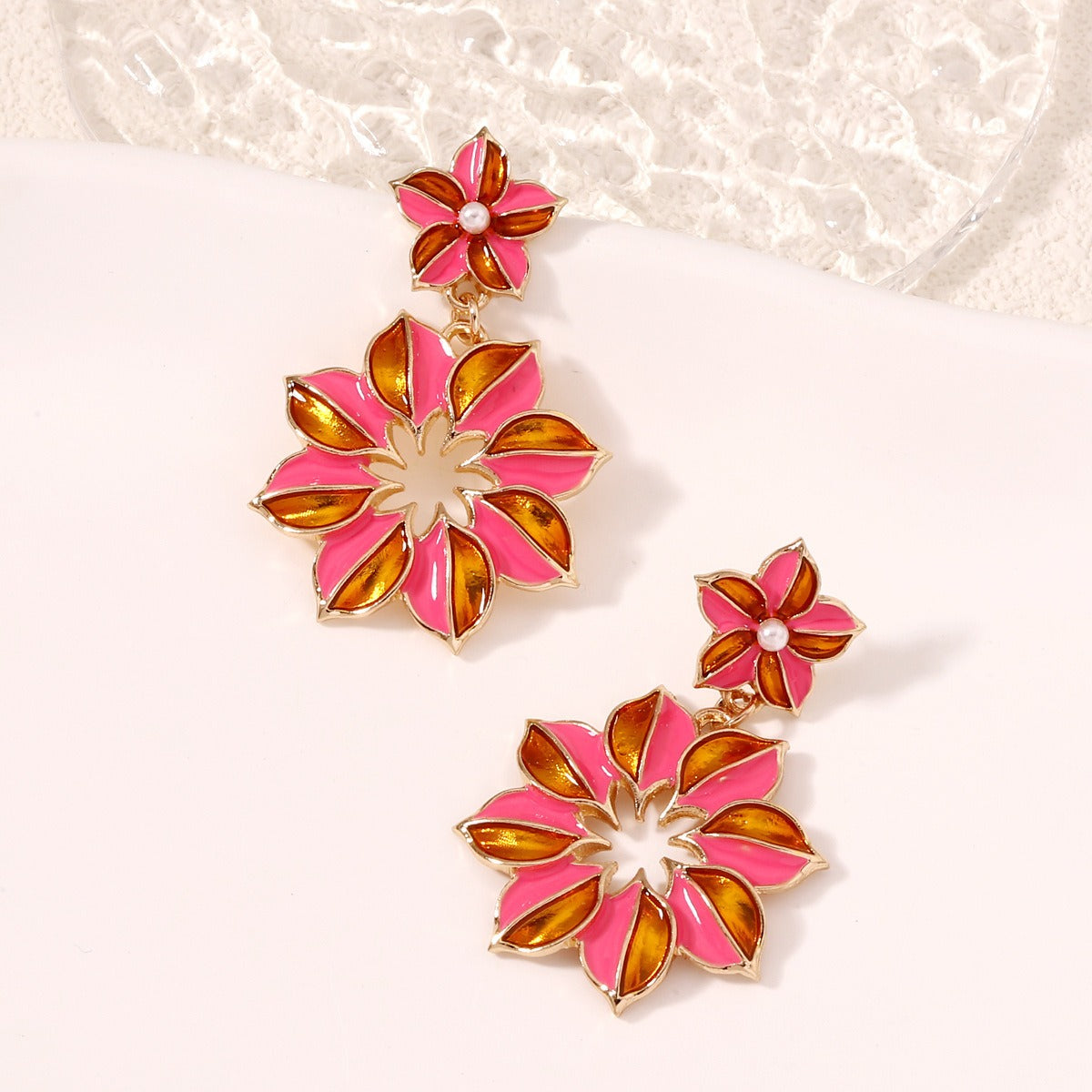 Pre Order:  Retro Exaggerated Flower Earrings